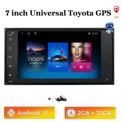 Autoradio Android Auto Radio Navigație Gps Universal 7 inch Stereo Wifi 2Din pentru Crown Allion Auris Hiace Celica Highlander Yaris