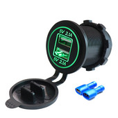 12/24V autós motorkerékpár szivargyújtó kettős USB töltő aljzatok LED világítás tápcsatlakozó kimeneti adapter tengeri csónak lakóautóhoz
