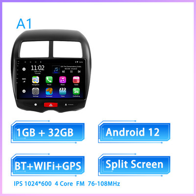 JIULUNET 8 nuclee Radio Auto Android 12 pentru Mitsubishi ASX 1 2010 - 2016 Player Multimedia Navigare Carplay Auto GPS 2 Din