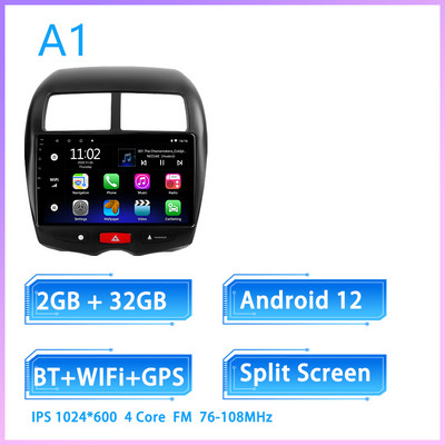 JIULUNET 8 nuclee Radio Auto Android 12 pentru Mitsubishi ASX 1 2010 - 2016 Player Multimedia Navigare Carplay Auto GPS 2 Din