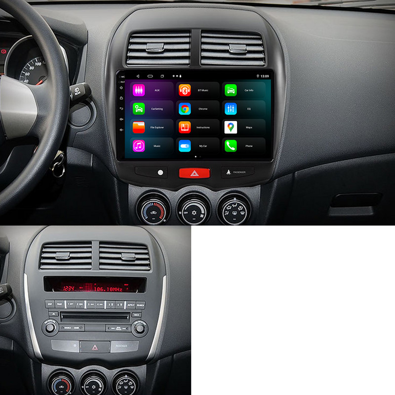 JIULUNET 8 nuclee Radio Auto Android 12 pentru Mitsubishi ASX 1 2010 - 2016 Player Multimedia Navigare Carplay Auto GPS 2 Din
