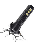 Ciocan de siguranță pentru mașină Lanternă Cutter centură de siguranță și întrerupător de geamuri Instrument automat de urgență all-in-one cu lumină de lucru cu încărcare USB