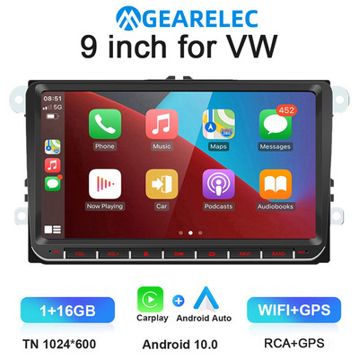 Radio 9" Android 10 pentru VW Passat 6 7 CC Polo GOLF 5 6 Touran T5 Navigație GPS WiFi BT WiFi Ecran divizat Unitate principală Radio FM
