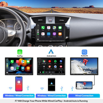ATOTO Автомобилно радио 2DIN 8 инча FM Bluetooth Single din Стерео приемник Поддържа HD LRV Бързо зареждане на телефона Мултимедиен Vedio Player