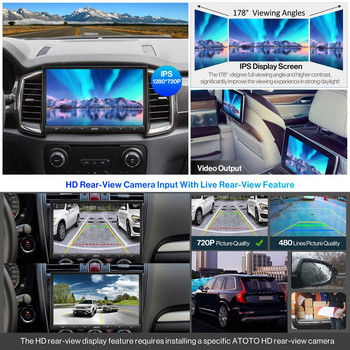 ATOTO ραδιόφωνο αυτοκινήτου 2DIN 8 ιντσών FM Bluetooth Στερεοφωνικός δέκτης Single din Υποστήριξη HD LRV Γρήγορη φόρτιση τηλεφώνου Πολυμέσα αναπαραγωγής βίντεο