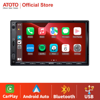 ATOTO Auto Radio 2DIN 8 inch FM Bluetooth Single din Receptor Stereo Suport HD LRV Încărcare rapidă a telefonului Player multimedia Vedio
