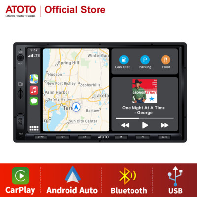 ATOTO Auto Radio 2DIN 8 inch FM Bluetooth Single din Receptor Stereo Suport HD LRV Încărcare rapidă a telefonului Player multimedia Vedio