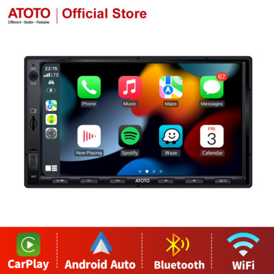 ATOTO Auto Radio 2DIN 8 inch FM Bluetooth Single din Receptor Stereo Suport HD LRV Încărcare rapidă a telefonului Player multimedia Vedio