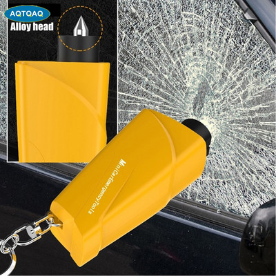 1Pcs Portable Seat Safety Hammer Auto Glass Car Window Breaker Life-Saving Escape Rescue Tool Seat Belt Cutter Keychain Marteau