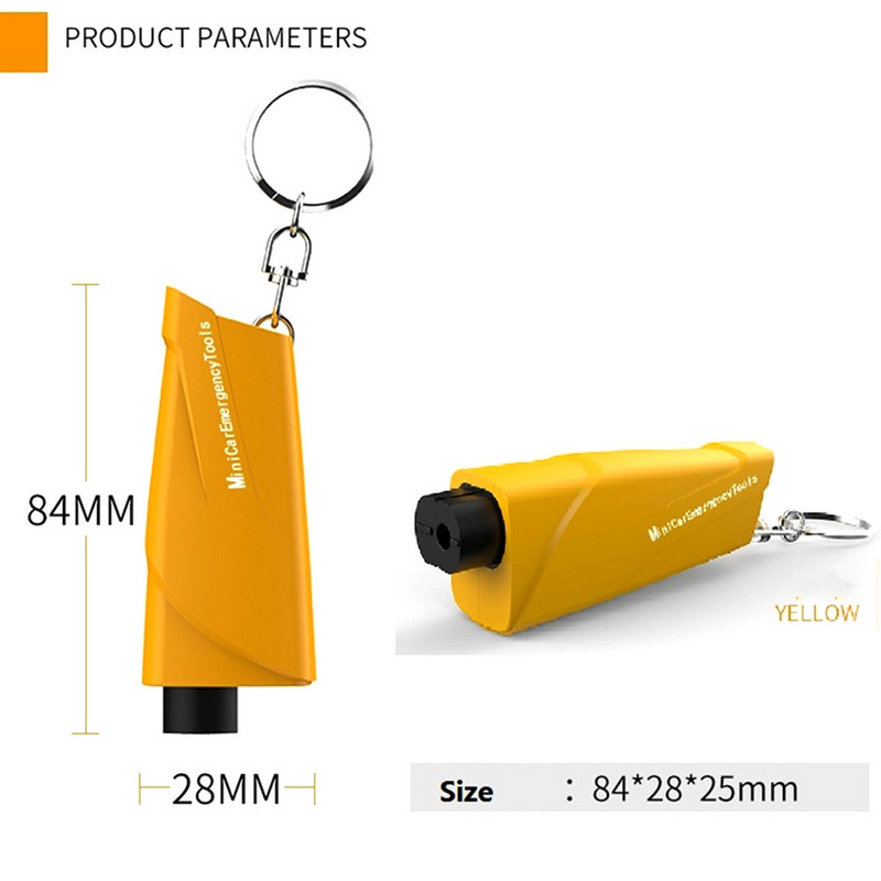 1 buc. Ciocan portabil de siguranță pentru scaune auto, sticlă auto, spargător de geamuri pentru mașină, care salva viața, instrument de salvare, tăietor centură de siguranță, breloc Marteau