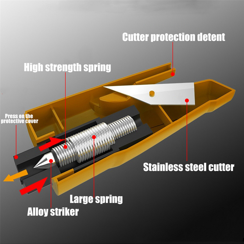 1 buc. Ciocan portabil de siguranță pentru scaune auto, sticlă auto, spargător de geamuri pentru mașină, care salva viața, instrument de salvare, tăietor centură de siguranță, breloc Marteau