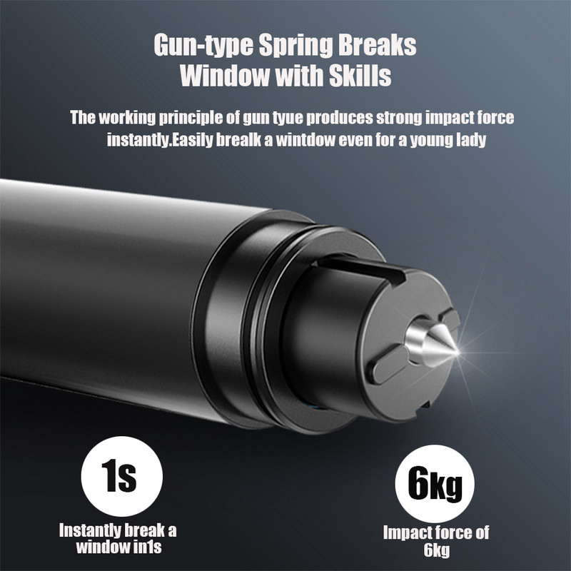 Ciocan de siguranță pentru mașină 2 în 1 Dispărător de geamuri de sticlă de urgență Dispozitiv de tăiere a centurii de siguranță pentru salvare a vieții Instrument de urgență pentru mașină