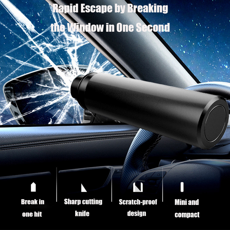 Ciocan de siguranță pentru mașină 2 în 1 Dispărător de geamuri de sticlă de urgență Dispozitiv de tăiere a centurii de siguranță pentru salvare a vieții Instrument de urgență pentru mașină