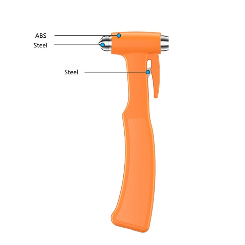 Ciocan de salvare automată 50LC Disfuncțional de evacuare pentru fereastră Dispozitiv de tăiere centuri de siguranță din oțel dur Ciocan de siguranță pentru mașină necesar