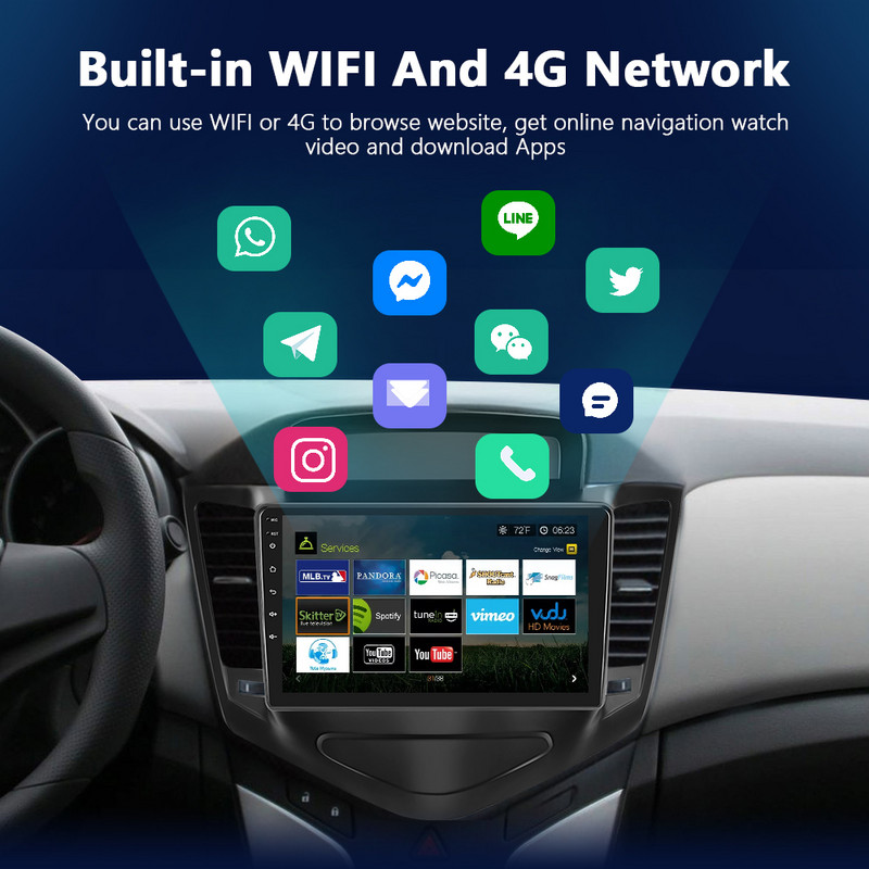 Carplay autoraadio Chevrolet Cruze J300 jaoks 2008–2012 Androidi multimeediumipleier 2din GPS Navigation Stereo Receiver Autoradio