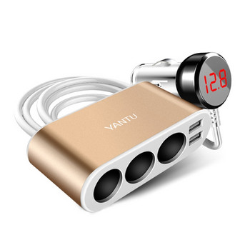 Αναπτήρας 100W 3 πρίζας Splitter Προσαρμογέας ρεύματος DC Outlet Charger Splitter αυτοκινήτου Διπλός φορτιστής αυτοκινήτου USB για Dash Cam 37JE