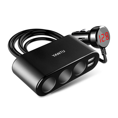 100W 3 prize Splitter brichetă Adaptor de alimentare Priză DC Încărcător auto Splitter Încărcător auto USB dublu pentru Dash Cam 37JE