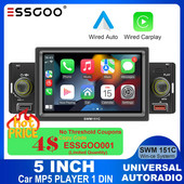 ESSGOO 5" univerzális autórádió 1 dinos központi multimédiás MP5 lejátszó Carplay Android Auto autós sztereó MirrorLink 2 USB autós Autoaudio