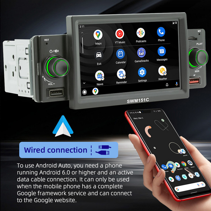 ESSGOO 5" univerzális autórádió 1 dinos központi multimédiás MP5 lejátszó Carplay Android Auto autós sztereó MirrorLink 2 USB autós Autoaudio