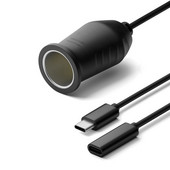 Cablu de alimentare de conversie PD de tip C de 65W Sursă de alimentare USB-C la brichetă Cablu de prelungire Accesorii auto pentru ventilator GPS Dash Cam