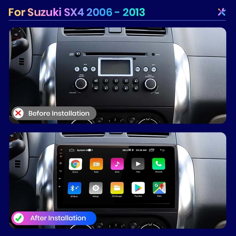 AWESAFE PX9 pentru Suzuki SX4 2006-2013 Fiat Sedici 2005-2014 Radio Auto Multimedia 2din Android Autoradio CarPlay Stereo