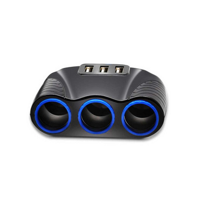 3 utas autós öngyújtó elosztó jármű teherautó, több aljzatú laptop USB töltő adapter univerzális táptartozékok