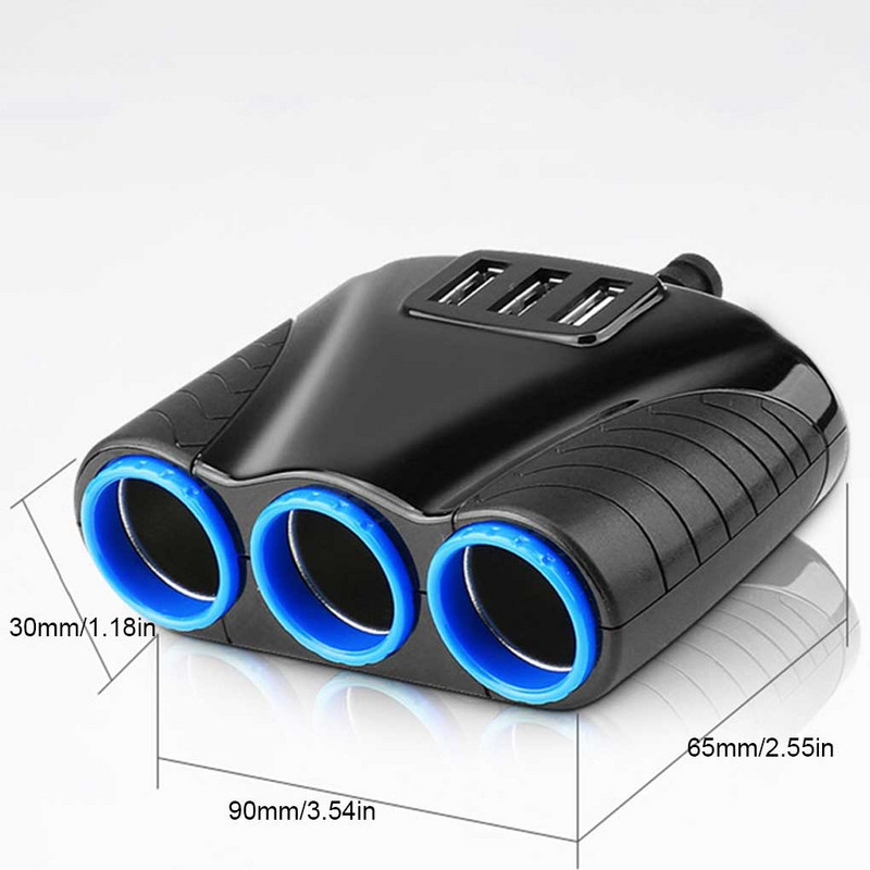 3 utas autós öngyújtó elosztó jármű teherautó, több aljzatú laptop USB töltő adapter univerzális táptartozékok