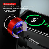 Încărcător auto Dual USB QC 3.0 LED Voltmetru pentru toate tipurile de încărcătoare pentru telefoane mobile Încărcare inteligentă duală USB