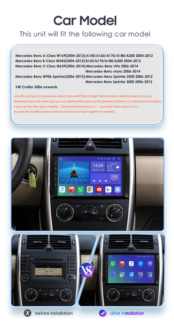 Android Стерео Радио Аудио Мултимидиа Плейър GPS Навигация За Mercedes Benz ABV-Class W169 W245 W639 W906 Sprinter 2006
