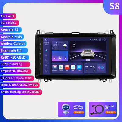 Radio stereo auto Android Audio Multimidia Player Navigație GPS pentru Mercedes Benz ABV-Class W169 W245 W639 W906 Sprinter 2006
