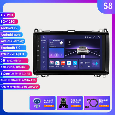Radio stereo auto Android Audio Multimidia Player Navigație GPS pentru Mercedes Benz ABV-Class W169 W245 W639 W906 Sprinter 2006