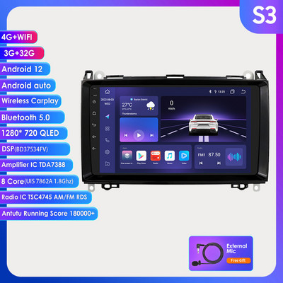 Radio stereo auto Android Audio Multimidia Player Navigație GPS pentru Mercedes Benz ABV-Class W169 W245 W639 W906 Sprinter 2006