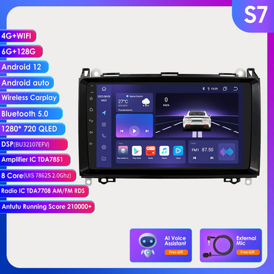 Radio stereo auto Android Audio Multimidia Player Navigație GPS pentru Mercedes Benz ABV-Class W169 W245 W639 W906 Sprinter 2006