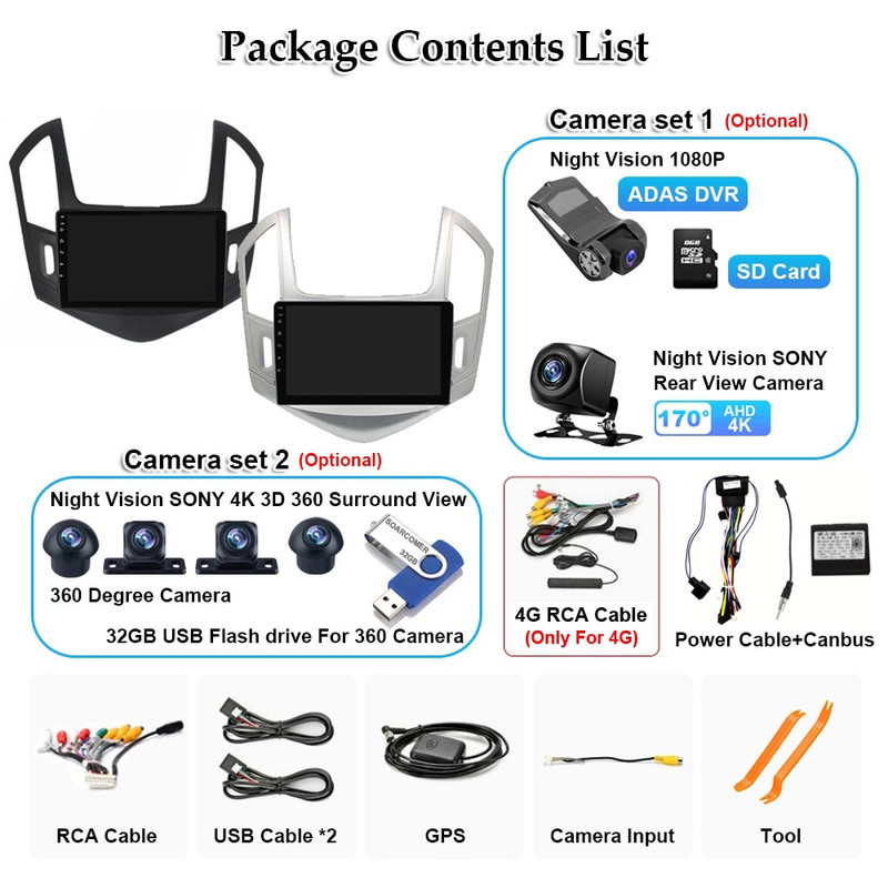 Android 12 Radio Auto Multimedia Player Video pentru Chevrolet Cruze 2012-2015 Navi Navigare GPS 4G WIFI DSP RDS No 2Din 2 Din DVD