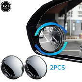 2 buc. Oglindă retrovizoare pentru autoturism Oglindă convexă HD 360 ° Oglindă rotundă auxiliară cu adsorbție reglabilă cu unghi larg