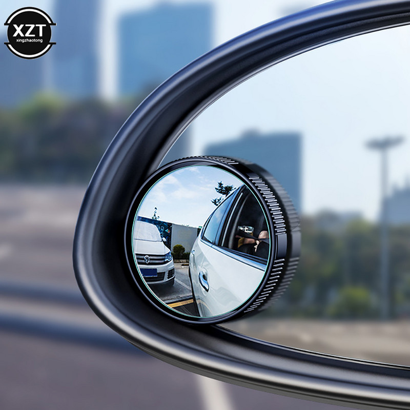 2 buc. Oglindă retrovizoare pentru autoturism Oglindă convexă HD 360 ° Oglindă rotundă auxiliară cu adsorbție reglabilă cu unghi larg