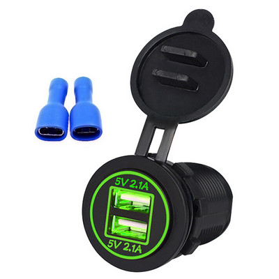12-24V 4,2A motorkerékpár autós dupla USB táp töltő csatlakozó aljzat vízálló autós teherautó tápcsatlakozó adapter szivargyújtó aljzat