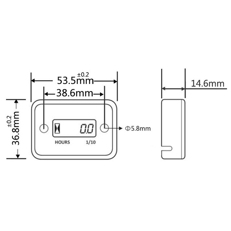 Motorkerékpár induktív digitális óramérő vízálló motor mérő óra üzemóra mérő LCD kijelző kerékpáros motorkerékpár ATV csónak Offroad számára