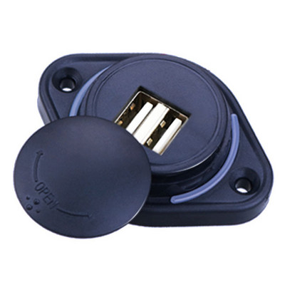 Încărcător auto reîncărcabil USB 3.1a capac glisant Încărcător inteligent pentru mașină 12-24V capac glisant oval dublu USB