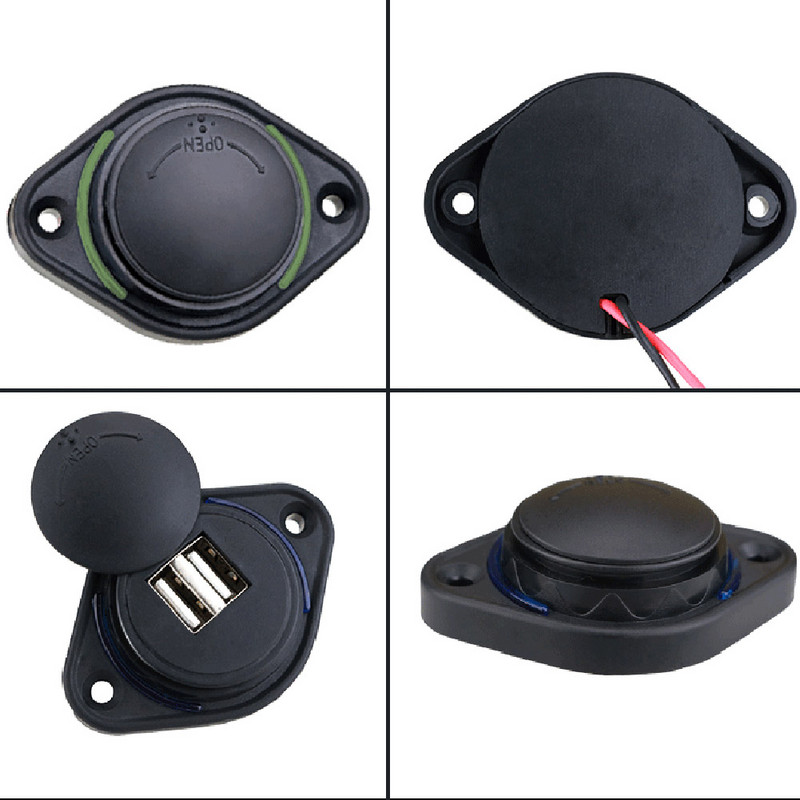 Încărcător auto reîncărcabil USB 3.1a capac glisant Încărcător inteligent pentru mașină 12-24V capac glisant oval dublu USB