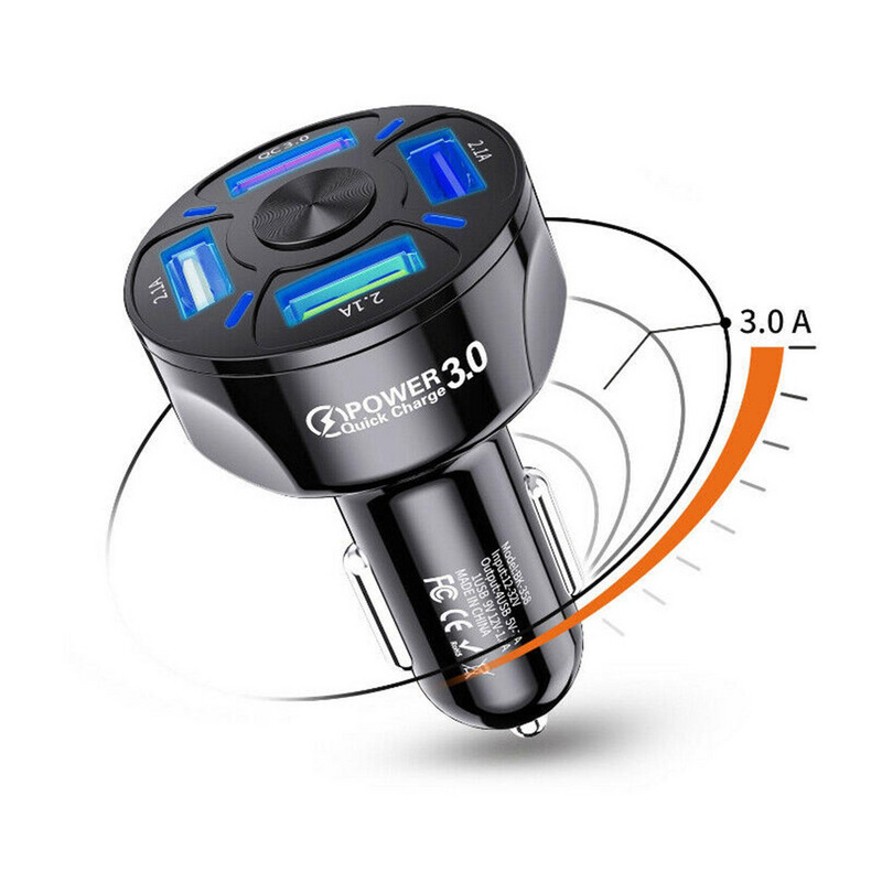 4 porturi USB încărcare mașină PD încărcător în mașină Încărcare rapidă pentru iPhone 12 13 Pro Xiaomi 12 Huawei Samsung Adaptor tip C în mașină