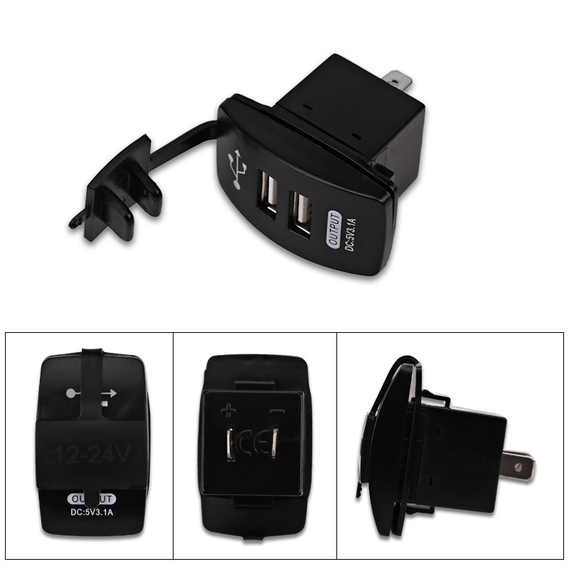 12-24V Dual USB Car Incarcator comutator basculant 5V 3.1A Incarcator auto universal pentru telefon mobil pentru masina motociclete masina electrica barca