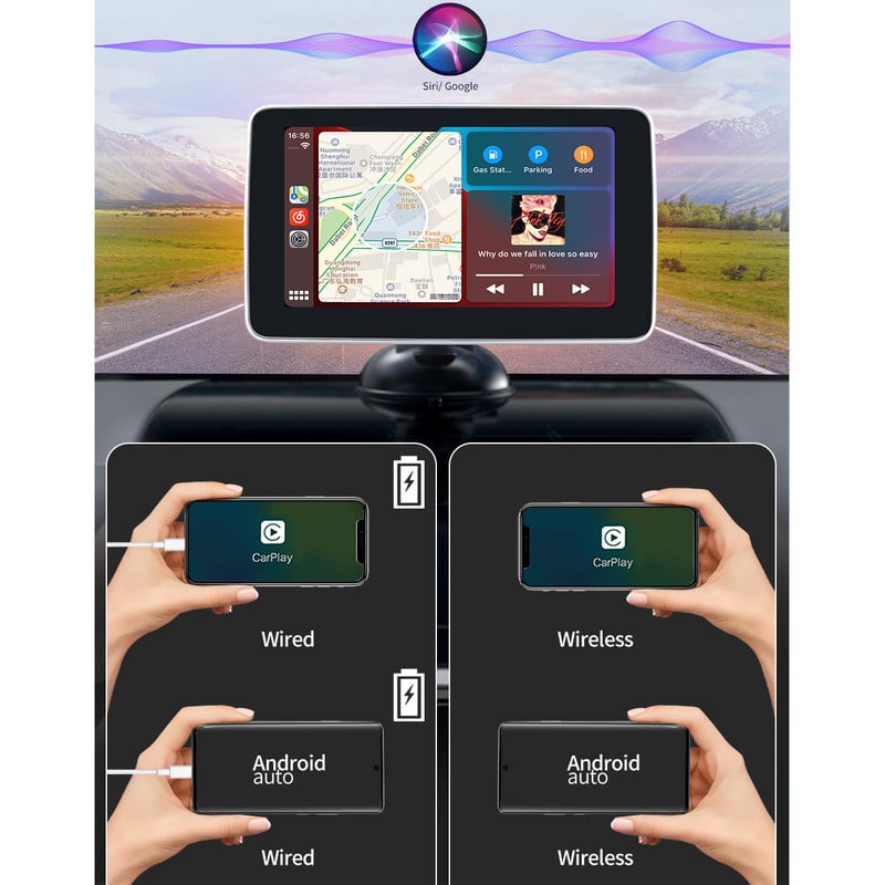 Univerzálne autorádio Carplay s Androidom, multimediálne video, Bluetooth, dotyková obrazovka, FM, AUX pre všetky autá, 2-dinové autorádio