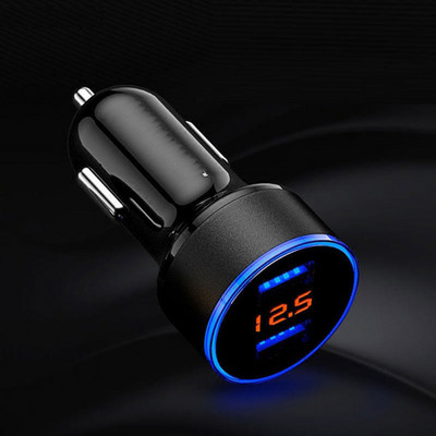3.1A Dual USB Port Display LED Qucik Car Auto Telefon mobil Port rapid USB Adaptor pentru încărcător rapid Adaptor pentru mașină cu LED de încărcare rapidă