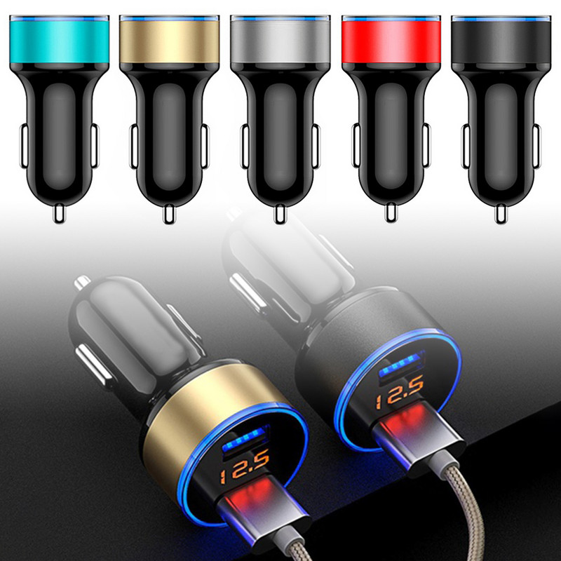 3,1 A duálny USB port LED displej Qucik auto mobilný telefón rýchly port USB rýchla nabíjačka adaptér rýchle nabíjanie LED napájací adaptér do auta