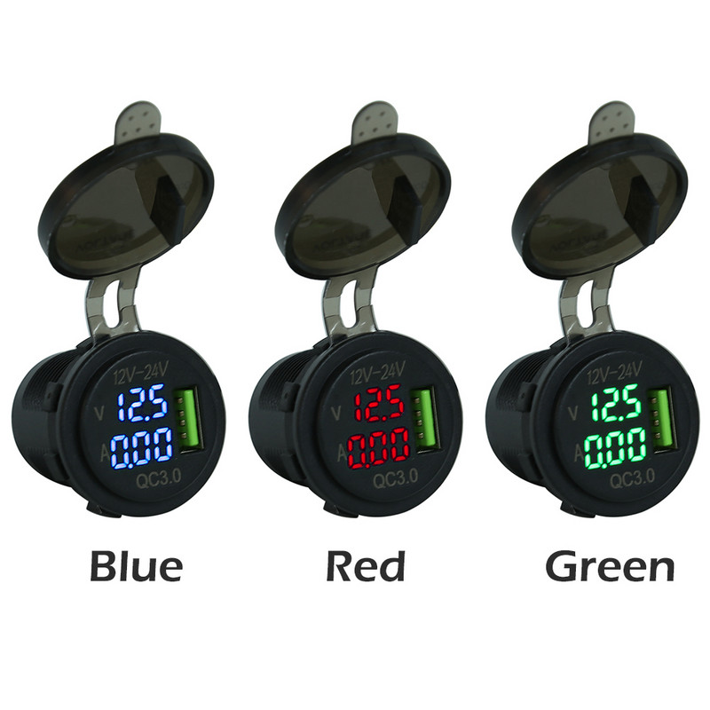 Ofertă fierbinte Încărcător de mașină USB Fabricație pricepută 3A QC 3.0 Încărcător de mașină USB Adaptor priză pentru barcă de motocicletă auto 12V-24V