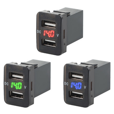 2.1A Dual USB зарядно устройство за кола 12-24V Промоционален LED USB адаптер за захранване за кола Зарядно устройство за Toyota За мобилен телефон Зарядно за кола