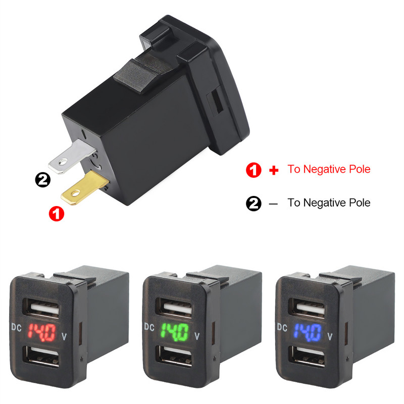 2.1A Dual USB Car Socket Charger 12-24V Promotional LED USB Car Power Adapter Incarcator pentru Toyota pentru telefon mobil Incarcator auto