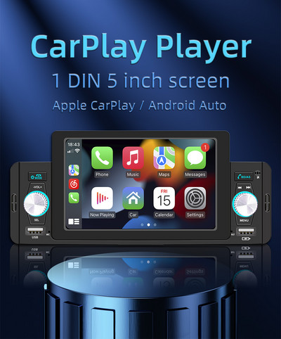 5-tolline autoraadio 1 Din CarPlay Android Auto multimeediumipleier Bluetooth MirrorLink FM-vastuvõtja Volkswagen Nissan Toyo jaoks