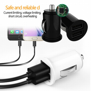 2.4A Car Truck Dual 2 Port USB Mini Charger Adapter Universal Mobile Phone GPS DVR Camera Charger For Iphone11 X Huawei Samsung